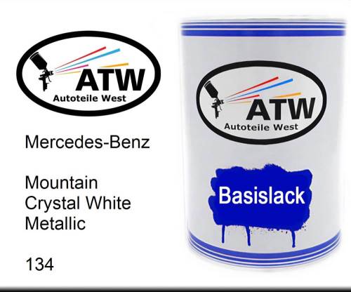 Mercedes-Benz, Mountain Crystal White Metallic, 134: 500ml Lackdose, von ATW Autoteile West.